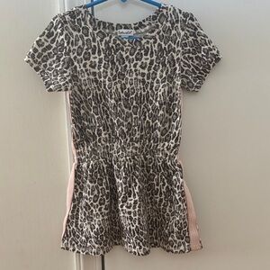 Splendid Leopard-Print Casual Dress with Pink Side Panels Size 4T